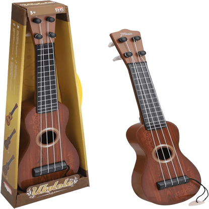 Picture of Small Beginners Musical Guitar with 4 Adjustable Strings for Kids Boys and Girls in Dark Brown