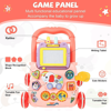 Picture of Baby Learning Walker, Sit to Stand 2 in 1 Early Educational Child Activity Center, Multifunctional Play Panel with Drawing Board, Baby Music Learning Toy Gift for Infant Boys Girls (PINK)