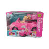 Picture of Travel Girl Family Convertible Car Toy – Double Door Cartoon Cabriolet with Open Trunk for Kids