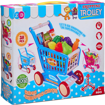 Picture of trolley toy Children's simulation supermarket shopping set