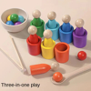 Picture of Wooden Balls and Sorting Cups, Children's Color Matching Toy, Educational Activity for Fine Motor Skills Development - Ideal Christmas Gift, Learning Game, Playful Learning Tool, Durable Construction, Parents And Teachers, Early Learners